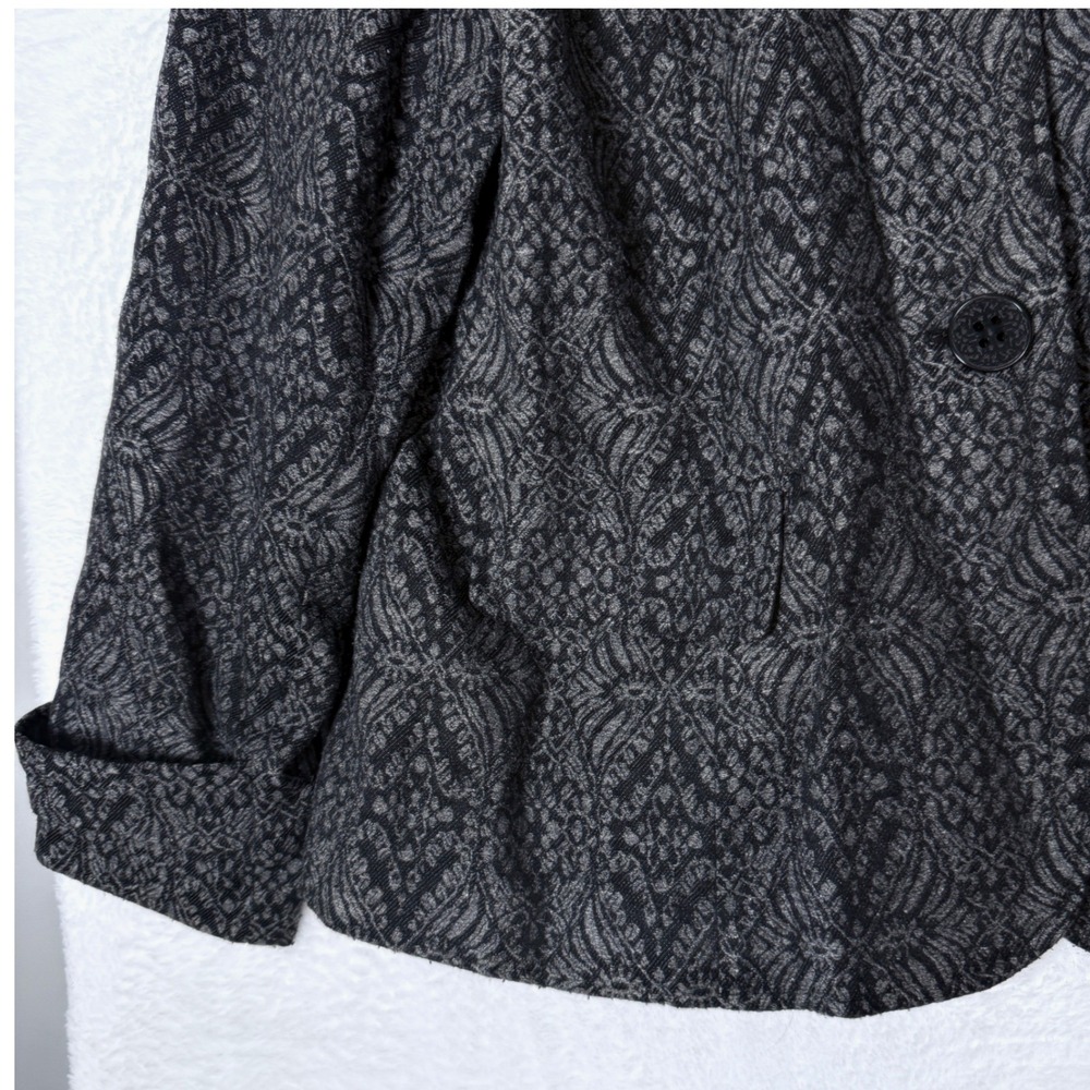 Coldwater Creek Black Gray Lace Pattern Button Front Blazer Jacket Size 20‎ - Picture 5 of 14